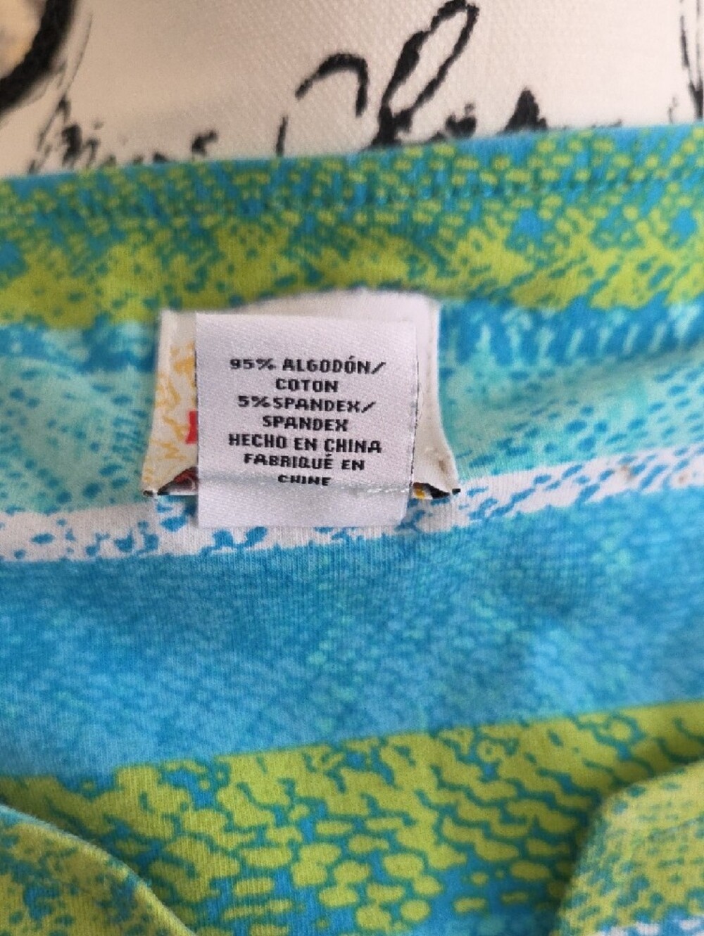 Ruby Rd. Teal & Lime Patterned Knit Top - Picture 8 of 8